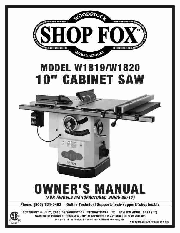 Shop Fox W1819 Manual-page_pdf